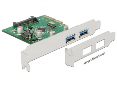 Delock PCI Express x4 Card > 2 x external USB 3.1 Gen 2 Type-A female