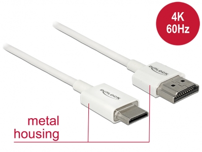 Delock Cable High Speed HDMI with Ethernet - HDMI-A male > HDMI Mini-C male 3D 4K 1.5 m Slim High Quality