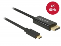 Delock Cable USB Type-C™ male > Displayport male (DP Alt Mode) 4K 60 Hz 3 m black
