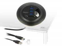 Delock In-Desk Hub 3 Port USB 3.0 + 2 Slot SD Card Reader