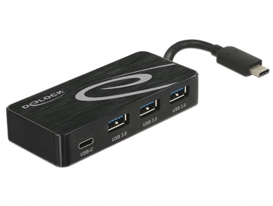 Delock External USB 3.1 Gen 1 Hub USB Type-C™ > 3 x USB 3.0 Type-A + 1 x USB Type-C™