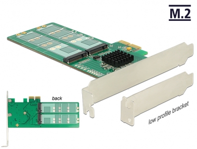 Delock PCI Express Card 4 x Internal M.2 Key B – Low Profile Form Factor 