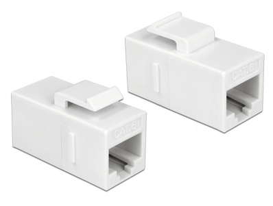 Delock Keystone Module RJ45 jack > RJ45 jack Cat.6 UTP white