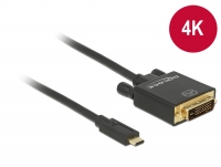 Delock Cable USB Type-C™ male > DVI 24+1 male (DP Alt Mode) 4K 30 Hz 2 m black