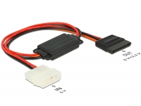 Delock Cable voltage converter Molex 4 pin male 5 V > SATA 15 pin receptacle 3.3 V + 5 V