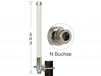 Delock LoRa 868 MHz Antenna N jack 3 dBi 32 cm omnidirectional fixed pole mount white outdoor