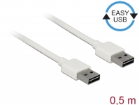 Delock Cable EASY-USB 2.0 Type-A male > EASY-USB 2.0 Type-A male 0,5 m white
