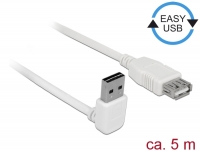 Delock Extension cable EASY-USB 2.0 Type-A male angled up / down > USB 2.0 Type-A female white 5 m