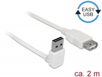 Delock Extension cable EASY-USB 2.0 Type-A male angled up / down > USB 2.0 Type-A female white 2 m