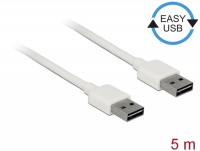 Delock Cable EASY-USB 2.0 Type-A male > EASY-USB 2.0 Type-A male 5 m white