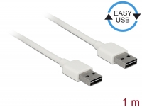 Delock Cable EASY-USB 2.0 Type-A male > EASY-USB 2.0 Type-A male 1 m white