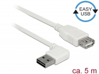 Delock Extension cable EASY-USB 2.0 Type-A male angled left / right > USB 2.0 Type-A female white 5 m