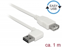Delock Extension cable EASY-USB 2.0 Type-A male angled left / right > USB 2.0 Type-A female white 1 m