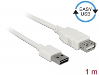 Delock Extension cable EASY-USB 2.0 Type-A male > USB 2.0 Type-A female white 1 m