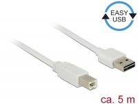 Delock Cable EASY-USB 2.0 Type-A male > USB 2.0 Type-B male 5 m white