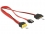 Delock Cable SATA 6 Gb/s 7 pin receptacle + SATA 15 pin power plug > SATA plug pin 8 power with latchtype 30 cm