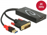 Delock Adapter DVI male > Displayport 1.2 female black