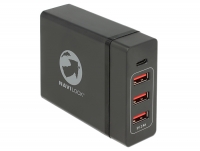 Navilock USB Charger 1 x USB Type-C™ PD + 3 x USB Type-A black