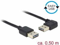 Delock Cable EASY-USB 2.0 Type-A male > EASY-USB 2.0 Type-A male angled left / right 0,5 m