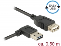 Delock Extension cable EASY-USB 2.0 Type-A male angled left / right > USB 2.0 Type-A female 0,5 m