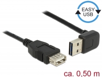 Delock Extension cable EASY-USB 2.0 Type-A male angled up / down > USB 2.0 Type-A female black 0,5 m