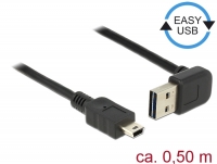 Delock Cable EASY-USB 2.0 Type-A male angled up / down > USB 2.0 Type Mini-B male 0,5 m