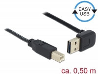 Delock Cable EASY-USB 2.0 Type-A male angled up / down > USB 2.0 Type-B male 0,5 m