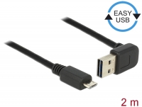 Delock Cable EASY-USB 2.0 Type-A male angled up / down > USB 2.0 Type Micro-B male 2 m