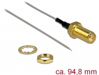 Delock Antenna Cable SMA Jack Bulkhead > open end tinned (1.37; 94.8 cm) thread length 10 mm