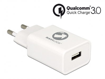 Navilock Charger 1 x USB type A with Qualcomm® Quick Charge™ 3.0 white