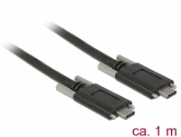 Delock Cable SuperSpeed USB 10 Gbps (USB 3.1 Gen 2) USB Type-C™ male > USB Type-C™ male with screws on the sides 1 m black