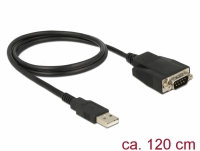Delock Adapter USB 2.0 Type-A male > 1 x Serial RS-232 DB9 male with screws and nuts ESD protection