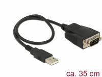 Delock Adapter USB 2.0 Type-A male > 1 x Serial RS-232 DB9 male with screws and nuts ESD protection