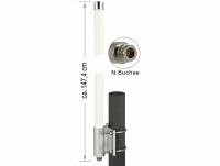 Delock LoRa 868 MHz Antenna N Jack 8 dBi 147.7 cm omnidirectional fixed wall and pole mounting white outdoor