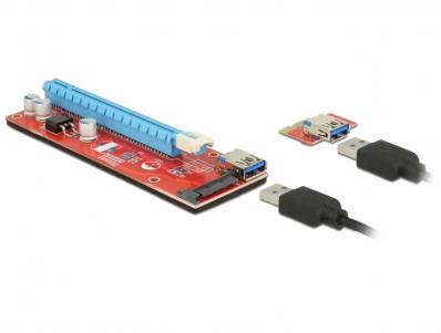 Delock Riser Card PCI Express x1 - x16 with 60 cm USB cable