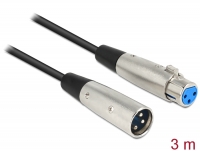 Delock Cable XLR male > XLR female 3 pin 3 m