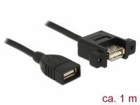 Delock Cable USB 2.0 Type-A female > USB 2.0 Type-A female panel-mount 1 m