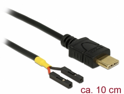 Delock Cable USB Type-C™ male > 2 x pin header female separate power 10 cm