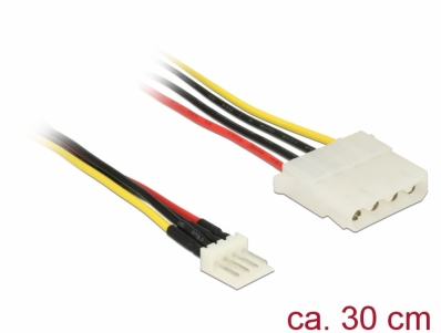 Delock Cable Power Floppy 4 pin male > Molex 4 pin female 30 cm
