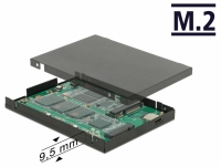 Delock 2.5″ Converter USB 3.1 Gen 2 USB Type-C™ female > M.2 + mSATA with Enclosure 9.5 mm