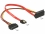 Delock Cable SATA 6 Gb/s 7 pin receptacle + SATA 15 pin power plug > SATA 22 pin receptacle upwards angled metal 30 cm