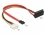 Delock Cable SATA 6 Gb/s 7 pin receptacle + Molex 4 pin power plug > SATA 22 pin receptacle upwards angled metal 30 cm