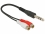 Delock Cable Audio 6.35 mm stereo jack male > 2 x RCA female 28 cm