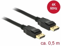 Delock Cable Displayport 1.2 male > Displayport male 4K 60 Hz 0.5 m