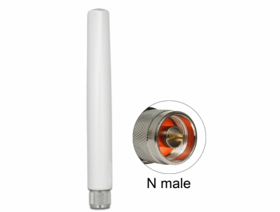 Delock 433 MHz Antenna N plug 1.45 dBi omnidirectional fixed outdoor white