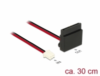 Delock Cable Power 2 pin female > 1 x SATA 15 pin receptacle (5 V) metal clip 30 cm