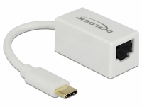 Delock Adapter SuperSpeed USB (USB 3.1 Gen 1) with USB Type-C™ male > Gigabit LAN 10/100/1000 Mbps compact white