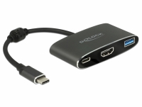 Delock Adapter USB Type-C™ male > HDMI female (DP Alt Mode) 4K 30 Hz + USB Type-A + USB Type-C™ PD