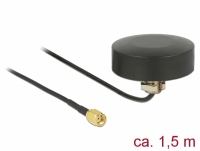 Delock WLAN 802.11 b/g/n Antenna RP-SMA plug 3 dBi fixed omnidirectional with connection cable RG-174 1.5 m outdoor black