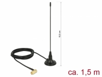 Delock 480 MHz Antenna SMA plug 90° 2.5 dBi fixed omnidirectional with magnetic base and connection cable RG-174 1.5 m outdoor b